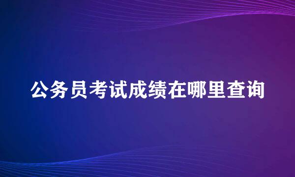 公务员考试成绩在哪里查询