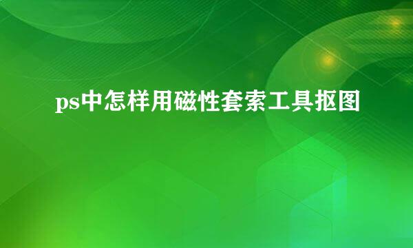 ps中怎样用磁性套索工具抠图