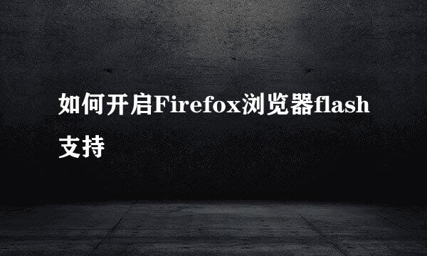 如何开启Firefox浏览器flash支持