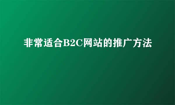 非常适合B2C网站的推广方法