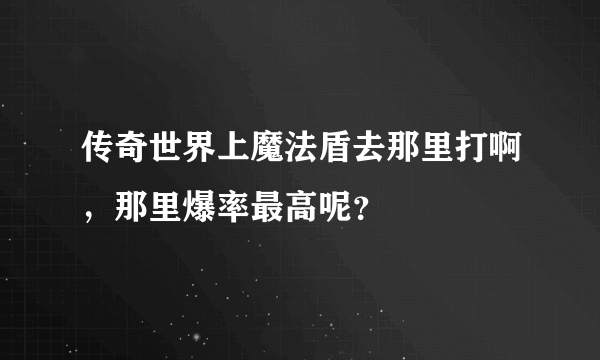 传奇世界上魔法盾去那里打啊，那里爆率最高呢？