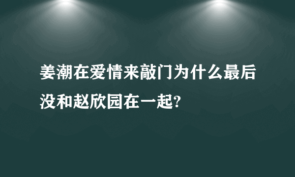 姜潮在爱情来敲门为什么最后没和赵欣园在一起?