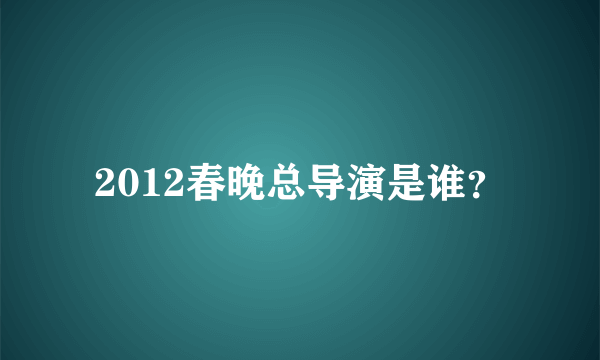 2012春晚总导演是谁？