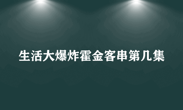 生活大爆炸霍金客串第几集