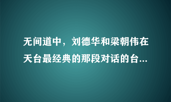 无间道中，刘德华和梁朝伟在天台最经典的那段对话的台词，有没有？