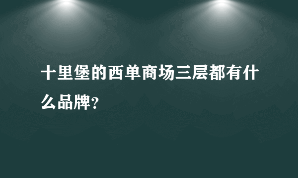 十里堡的西单商场三层都有什么品牌？