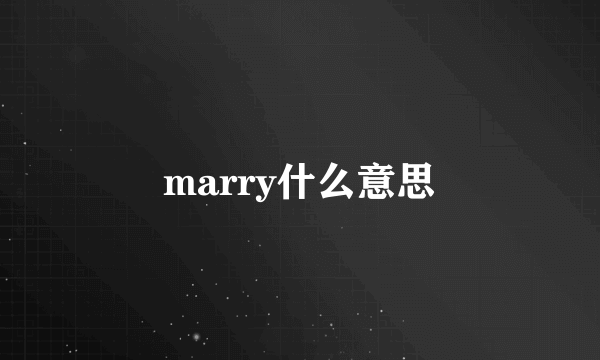 marry什么意思