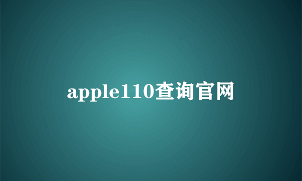 apple110查询官网