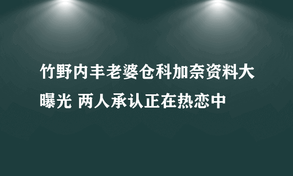 竹野内丰老婆仓科加奈资料大曝光 两人承认正在热恋中