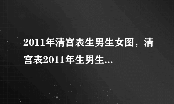 2011年清宫表生男生女图，清宫表2011年生男生女图准吗