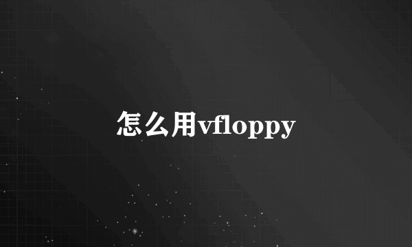 怎么用vfloppy