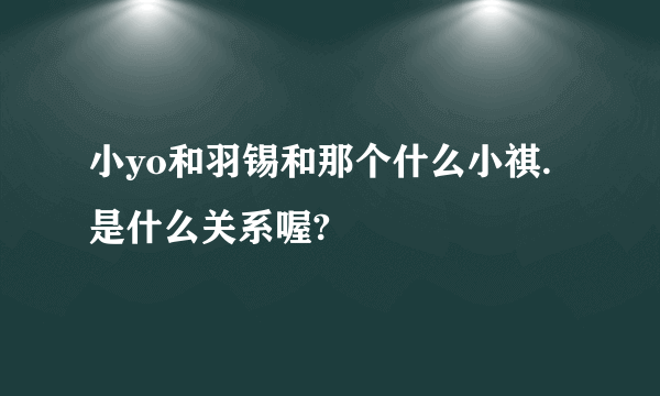 小yo和羽锡和那个什么小祺.是什么关系喔?