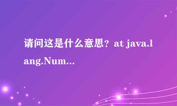 请问这是什么意思？at java.lang.NumberFormatException.forInputString(NumberFormatException.java:65)