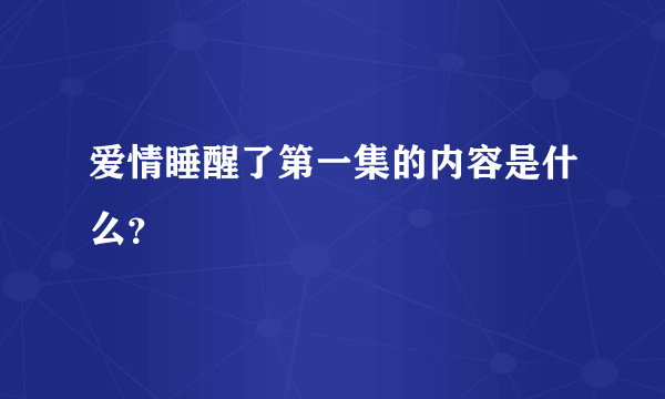 爱情睡醒了第一集的内容是什么？