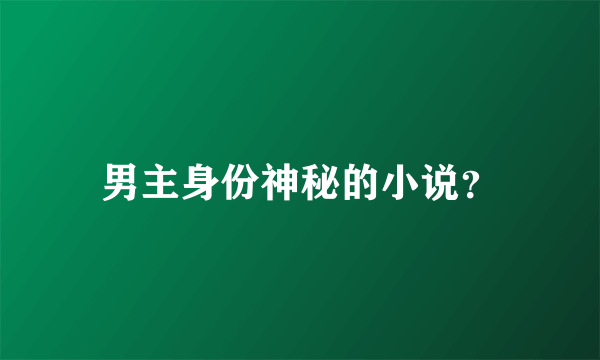 男主身份神秘的小说？