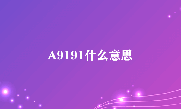 A9191什么意思