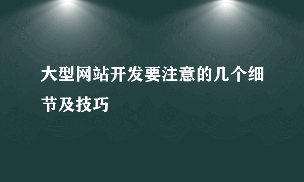 大型网站开发要注意的几个细节及技巧