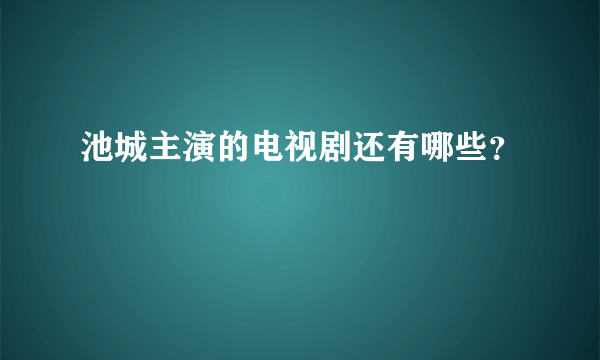 池城主演的电视剧还有哪些？