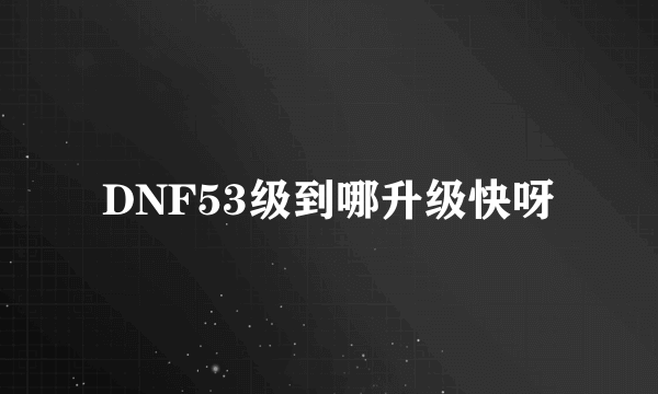 DNF53级到哪升级快呀