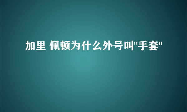 加里 佩顿为什么外号叫