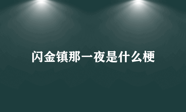 闪金镇那一夜是什么梗