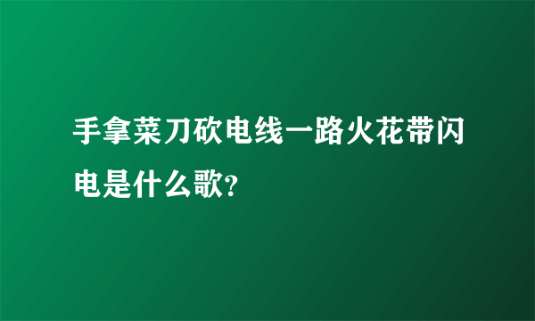 手拿菜刀砍电线一路火花带闪电是什么歌？