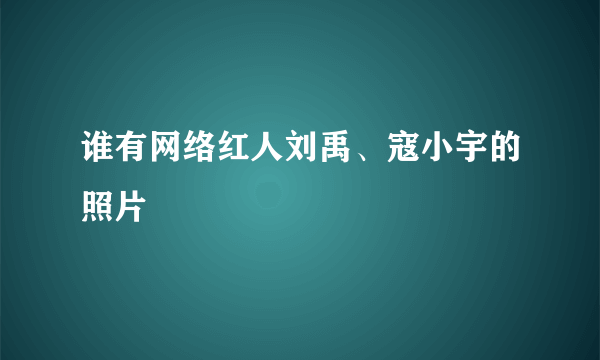 谁有网络红人刘禹、寇小宇的照片