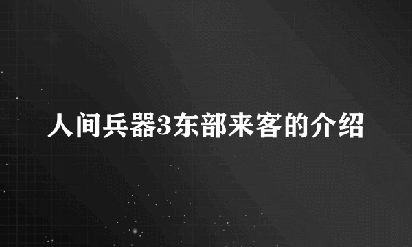 人间兵器3东部来客的介绍