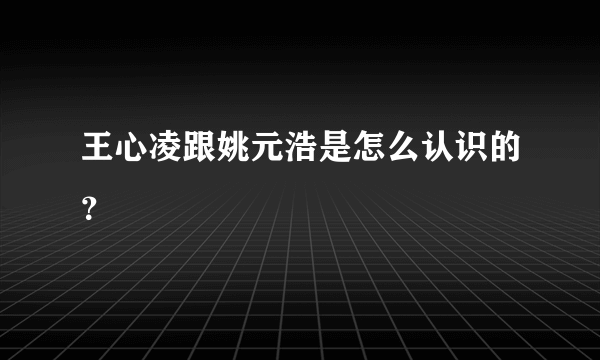 王心凌跟姚元浩是怎么认识的？