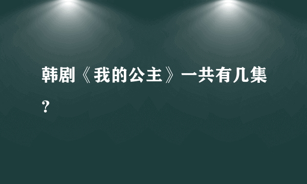 韩剧《我的公主》一共有几集？