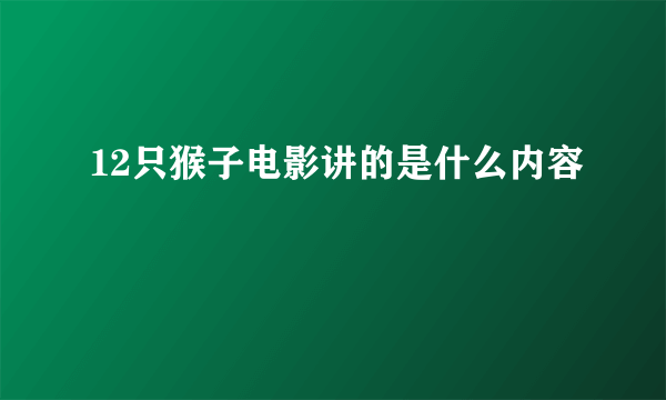 12只猴子电影讲的是什么内容