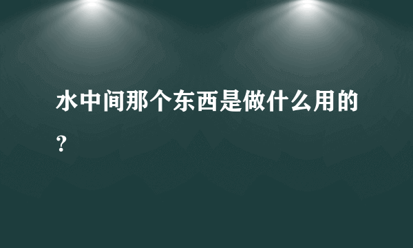 水中间那个东西是做什么用的？