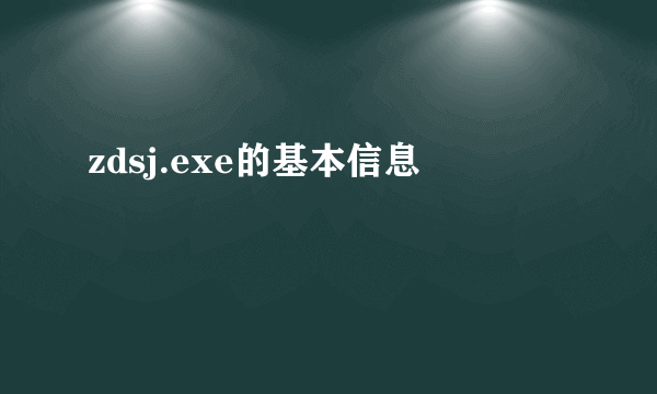 zdsj.exe的基本信息