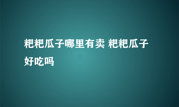 粑粑瓜子哪里有卖 粑粑瓜子好吃吗