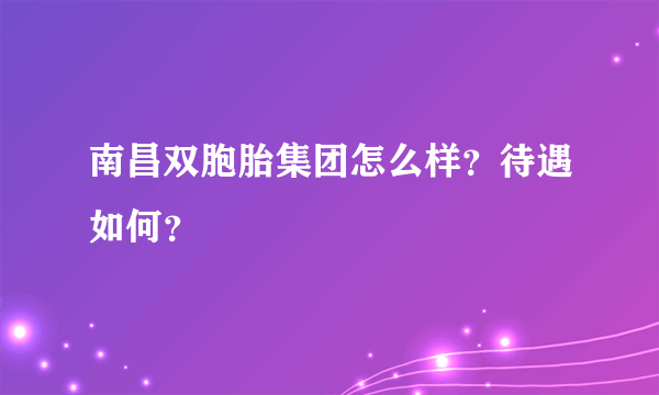 南昌双胞胎集团怎么样？待遇如何？