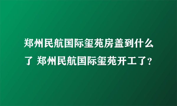 郑州民航国际玺苑房盖到什么了 郑州民航国际玺苑开工了？