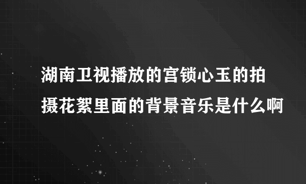 湖南卫视播放的宫锁心玉的拍摄花絮里面的背景音乐是什么啊