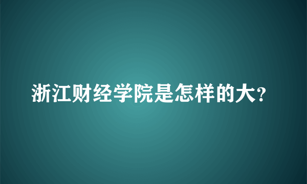 浙江财经学院是怎样的大？