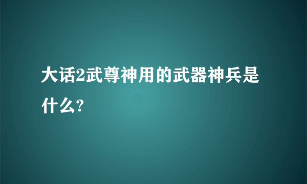 大话2武尊神用的武器神兵是什么?