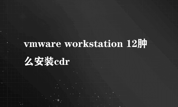 vmware workstation 12肿么安装cdr