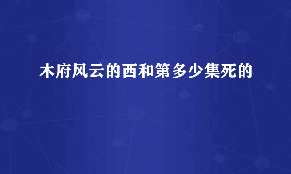 木府风云的西和第多少集死的