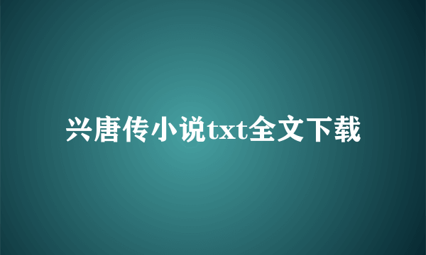 兴唐传小说txt全文下载