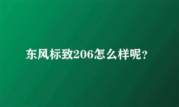 东风标致206怎么样呢？