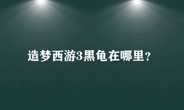 造梦西游3黑龟在哪里？