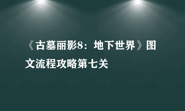 《古墓丽影8：地下世界》图文流程攻略第七关