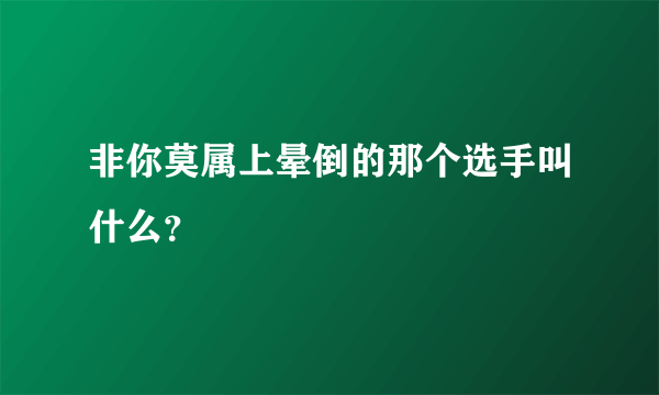 非你莫属上晕倒的那个选手叫什么？