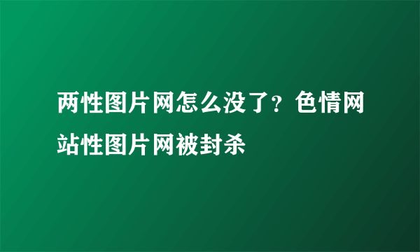 两性图片网怎么没了？色情网站性图片网被封杀