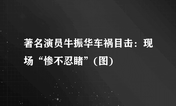 著名演员牛振华车祸目击：现场“惨不忍睹”(图)