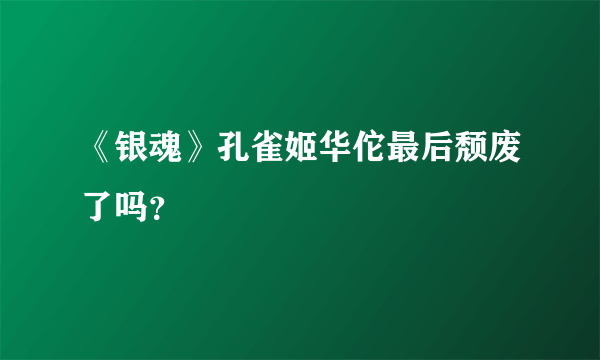 《银魂》孔雀姬华佗最后颓废了吗？