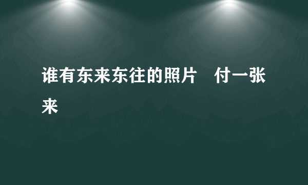 谁有东来东往的照片   付一张来